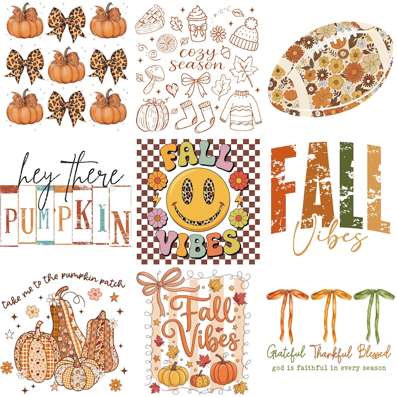 Fall Mega Bundle PNG, Autumn Thanksgiving Clipart (digital Download) - Etsy