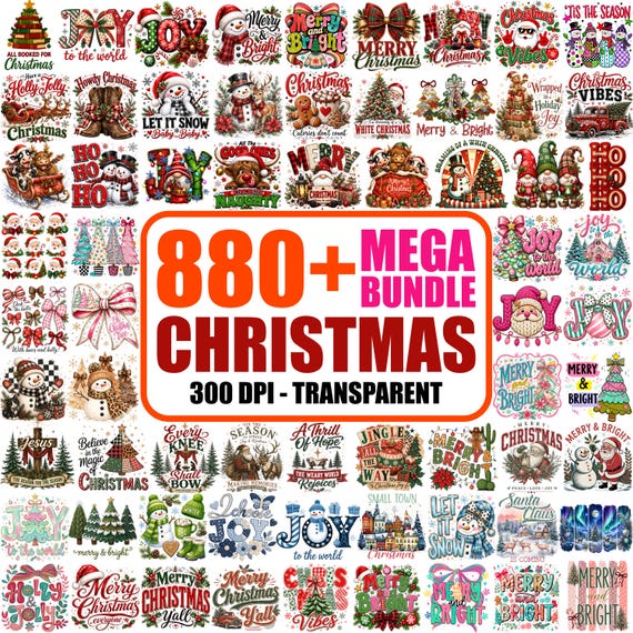 880+ Christian Christmas PNG Mega Bundle, Faith Scripture, Religious clipart (Digital Download)