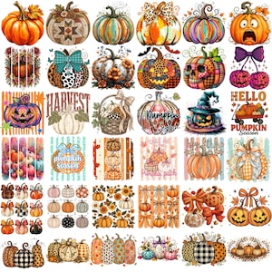 500+ Pumpkin Season PNG Mega Bundle, Retro Fall Patch, Thanksgiving, Halloween Jack-O-Lantern (Digital Download) image 5