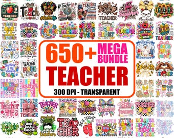 650+ Teacher png Mega Bundle,Teacher Life,School Clipart (Digital Download)