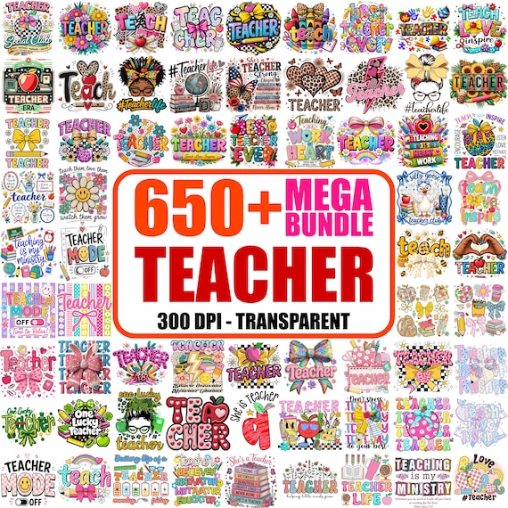 650+ Teacher png Mega Bundle,Teacher Life,School Clipart (Digital Download)