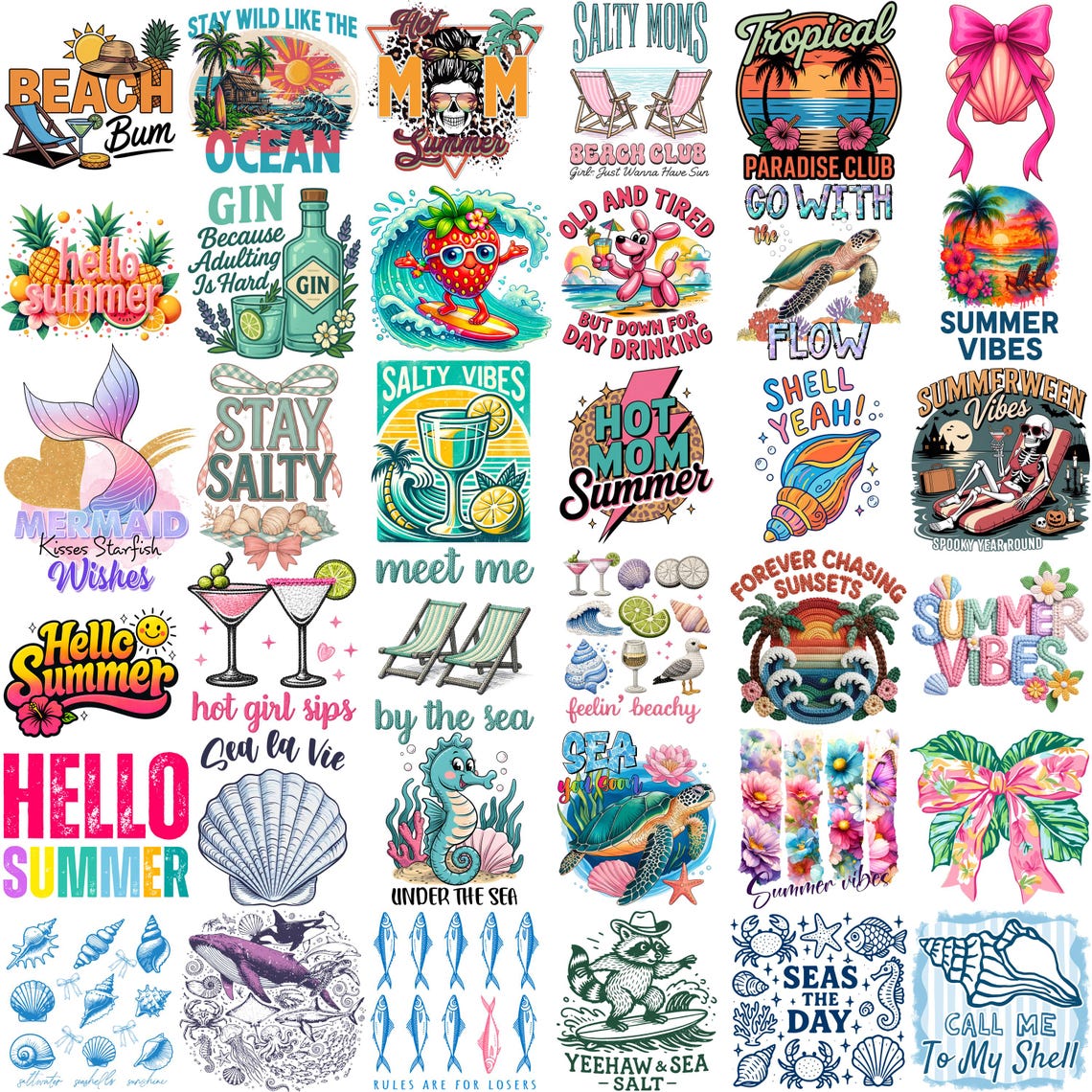 500+ Summer PNG Mega Bundle, Tropical Beach Clipart (digital Download ...