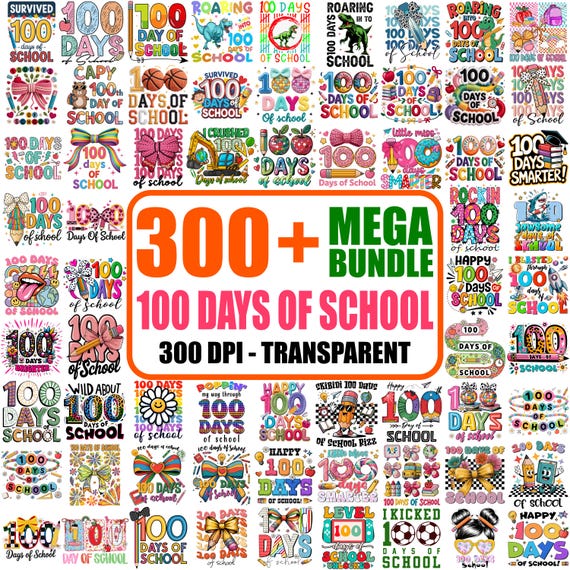 300+ 100 Days of School png Bundle, 100th Day of School Clipart, Teacher & Student School png, School Celebration png, 100 Days Smarter png