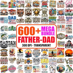 Paquete de más de 600 PNG de papá, diseños de papá, deportes, humor (descarga instantánea)