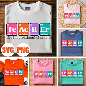 Tabela Periódica para Professores em SVG e PNG: Design para Camiseta de Ciências (Uso Comercial, Download Digital)