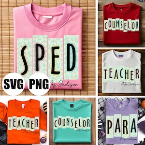 Pacote de imagens SVG e PNG retrô para professores, conselheiros e auxiliares de sala de aula (uso comercial).