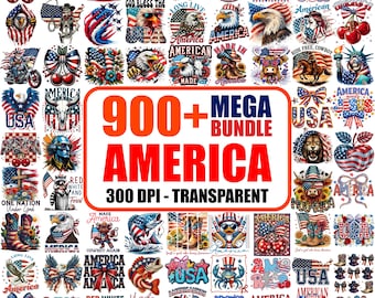 Plus de 900 cliparts PNG États-Unis patriotique, thèmes américains (téléchargement numérique)