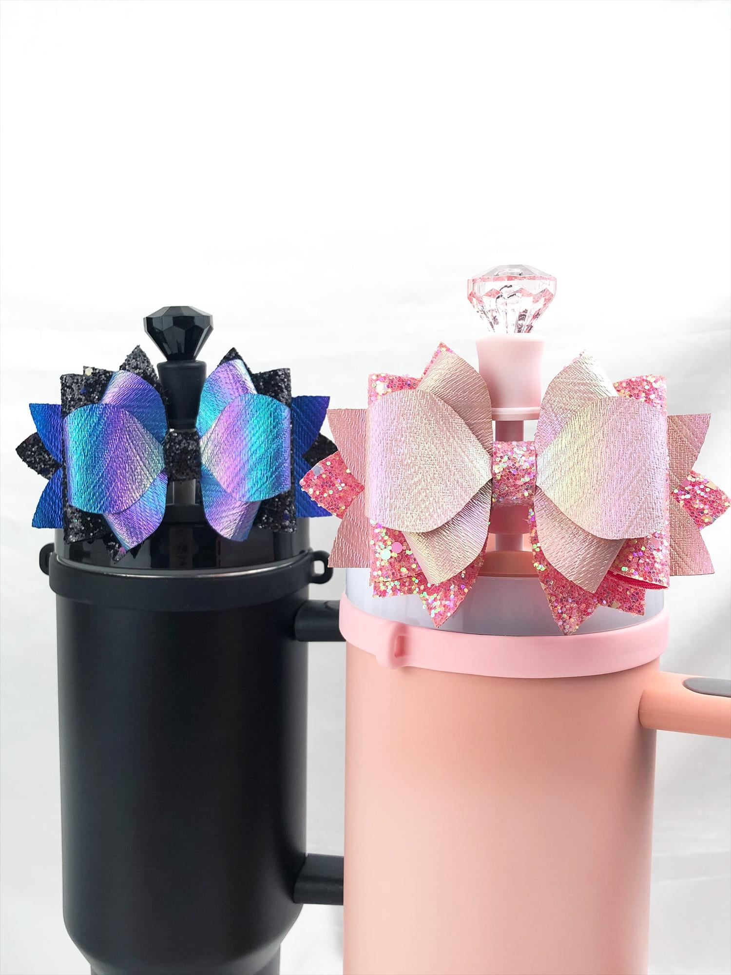 Stanley Big Bow Straw Topper | Sparkling Diamond Bow Straw Topper | Diamond Tumbler Straw Topper | Girly Straw Topper | Tumbler Accessories