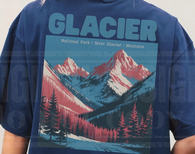 Glacier National Park Shirt, Retro Comfort Colors Tee