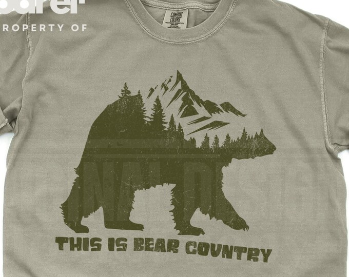 Bear Country National Park T-Shirt, Retro Wildlife Graphic Tee