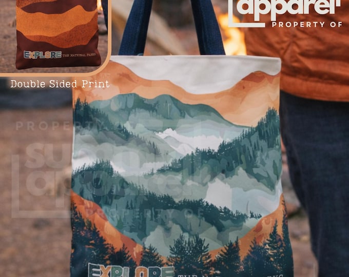 National parks tote bag, park lover gift, colorful nature gift bag, souvenir tote bags, gift for travel lover, tote bags souvenir