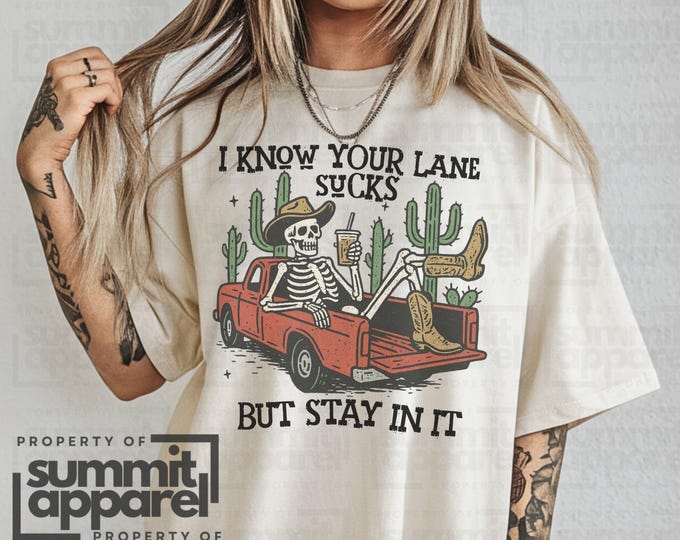 Funny Cowboy Skeleton Comfort Colors Shirt, Sarcastic Western Tee