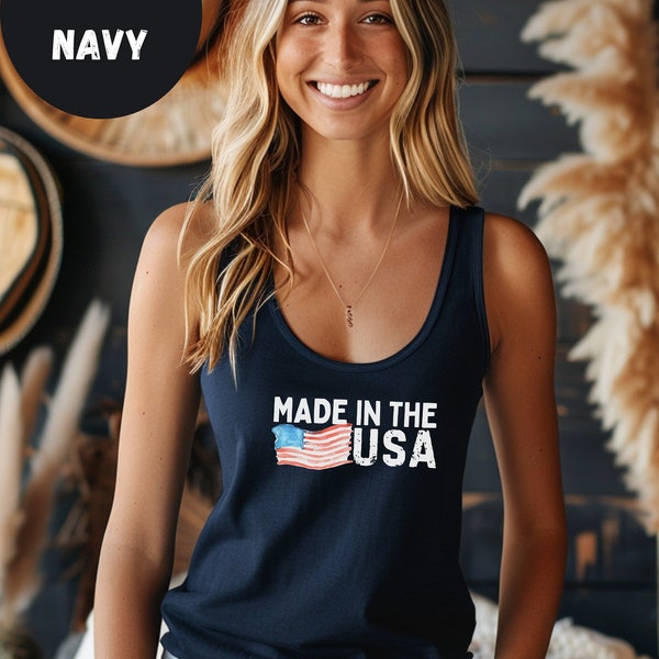 made in the USA, ladies tank, summer tank, America tank, racerback tanks, 4th of July, next level tank, women's tank top, American flag