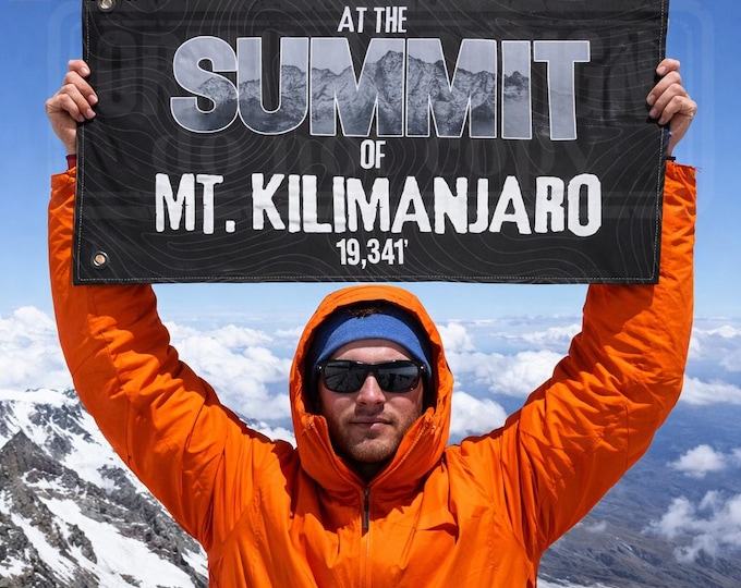 Elevation Flag for Hikers, Summit Souvenir, Travel Flag with Mountain Elevation, Custom Summit Flag, Personalized Goft for Avid Hiker