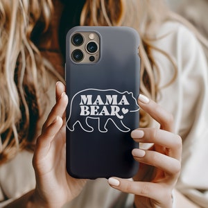 Custodia per telefono con design Mama Bear, resistente custodia magnetica per iPhone, design personalizzato, custodia per telefono popolare, custodia per telefono, design tramonto, custodia magnetica per telefono