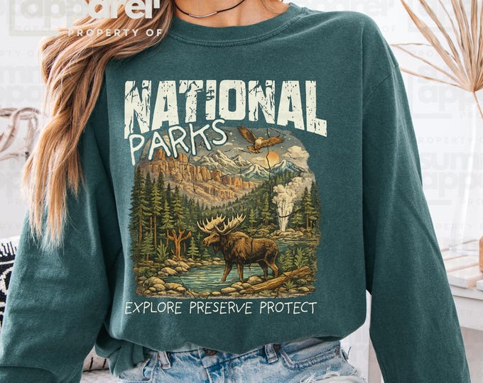 Vintage National Park shirt Long Sleeve T-Shirt | Retro Nature Tee