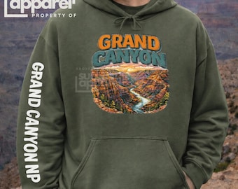 Grand Canyon National Park Hoodie, Outdoor Apparel, Gift for National Park Lover, NP hoodie, retro NP Hoodie