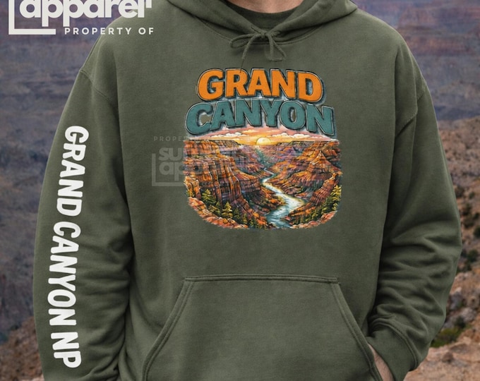 Grand Canyon National Park Hoodie, Outdoor Apparel, Gift for National Park Lover, NP hoodie, retro NP Hoodie