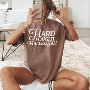 Comfort Colors Christian T-Shirt: Hard Fought Hallelujah, Retro Gift
