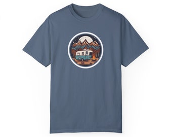 mountain graphic shirt, rustic mountain shirt, sunset shirt, shirt for hiking, shirt for boyfriend, shirt for girlfriend, oversized shirt,