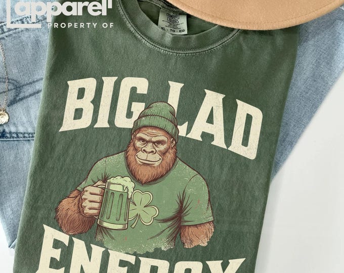 Funny Bigfoot St Patricks Day Shirt, Irish Sasquatch Tee
