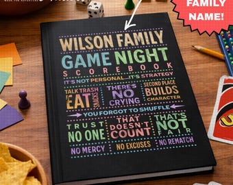 Custom Family Game Night Gifts Personalized Score Book for Families Board Game Lover Christmas Gift for Gaming Couples Fun Gamenight Gifts
