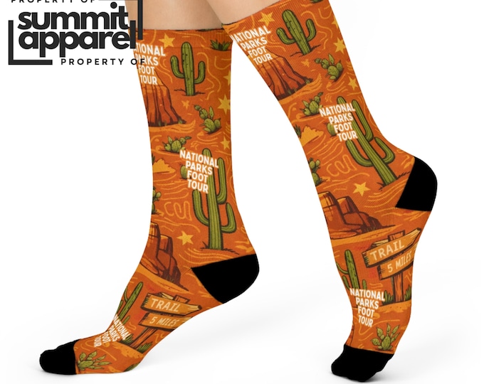 National Park socks, National park nature socks, gift for nature lover, hiker socks, gift for him, nature gift, park socks, park souvenir