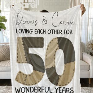Personalized 50th Anniversary Blanket, Custom Wedding Gift