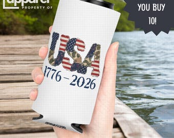 Dosenkühler für das 4.Juli-Grillfest, Kreuz Dosenkühler für das 4.Juli-Barbeque, 4.Juli-Partydekor, Patchwork Kreuz Dosenkühler für das Juli-Barbeque