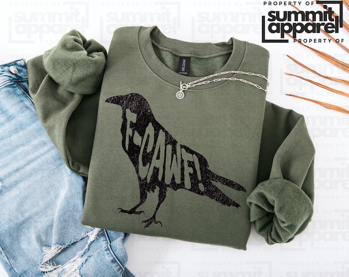 F-CAWF Crow Comfort Colors Shirt, Dark Humor Raven Tee