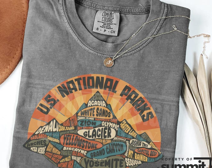 National Parks Vintage T-Shirt: Retro Mountain Graphic Tee