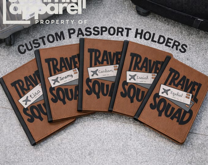 Personalized Travel Passport Holder, Custom Passport Case, Gift for Traveler, Passport Holder for families, Travel Gifts for families