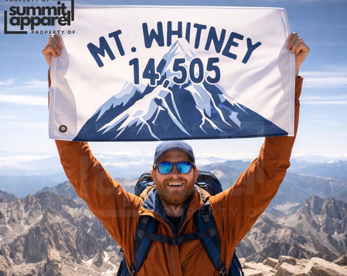 Elevation Flag for Hikers, Summit Souvenir, Travel Flag with Mountain Elevation, Custom Summit Flag, Personalized Goft for Avid Hiker