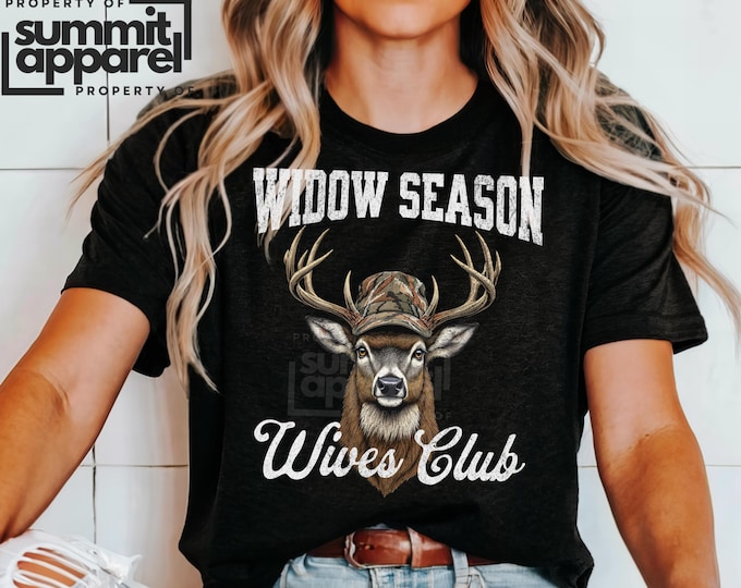 Funny Hunting Season Wife Shirt: White Tails Widow Club Tee