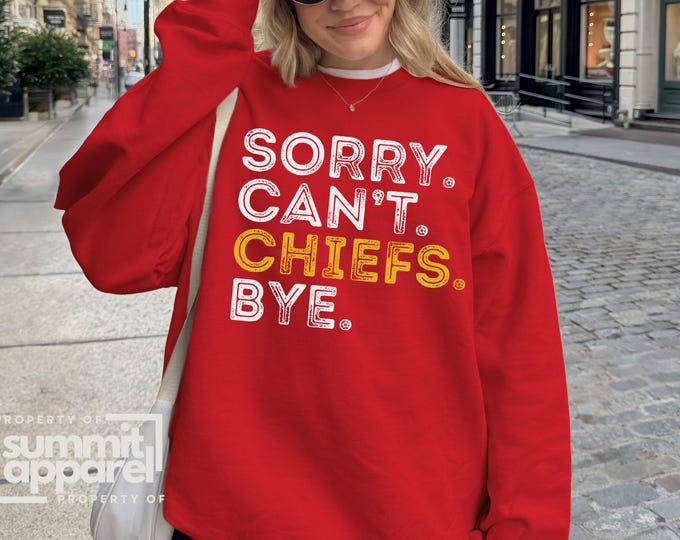 Red Chiefs Sweatshirt: Sorry Can't Bye Football Crewneck