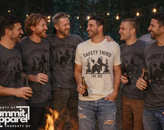 Personalized Safety Third Bachelor Party Shirt, Guys Weekend Trip