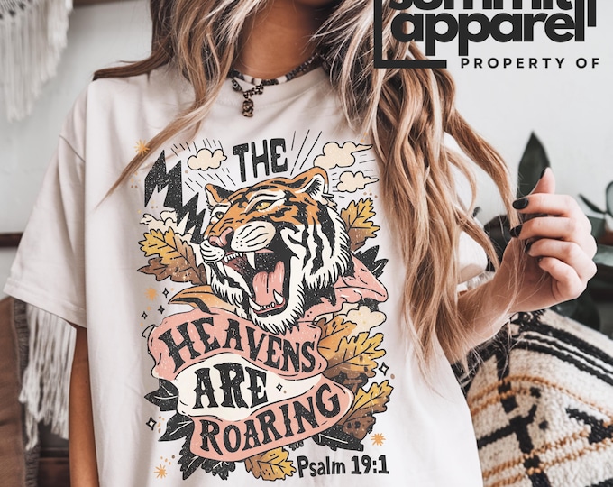Christian Lion Graphic Tee: Comfort Colors Bible Verse T-Shirt