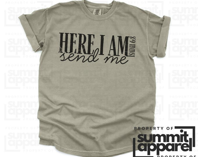 Christian Scripture T-Shirt, Isaiah 6:8 Verse, Faith Apparel