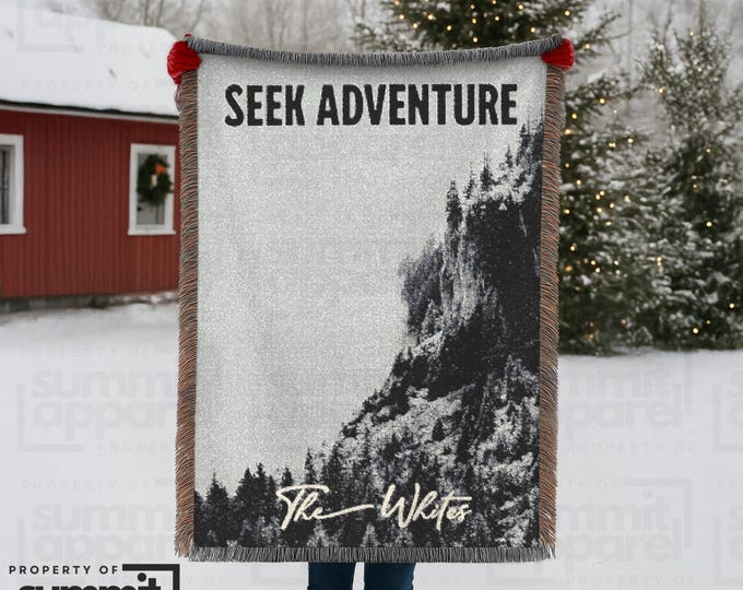 Personalized Adventure Woven Blanket, Couple's Wedding Gift, Housewarming Decor