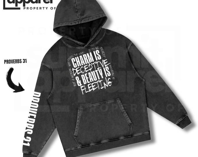 Vintage Acid Wash Christian Hoodie, Proverbs 31 Mom, Streetwear