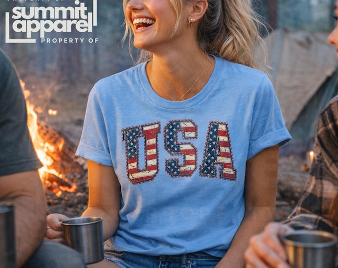 USA Flag Print Sweatshirt, 4th of July, America Anniversary