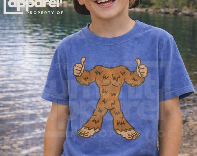 Kids Comfort Colors Bigfoot Shirt, Youth Nature Tee