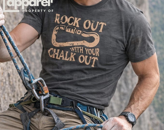 Vintage Rock Climbing T-Shirt, Chalk Out, Unisex Graphic Tee