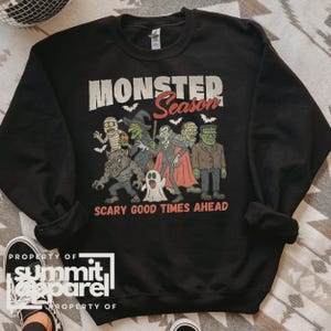 Retro Halloween Monster Mash Sweatshirt, Halloween Aesthetic, Vintage Halloween Sweatshirt, Graphic Monster Sweatshirt, Fall Oversized Shirt