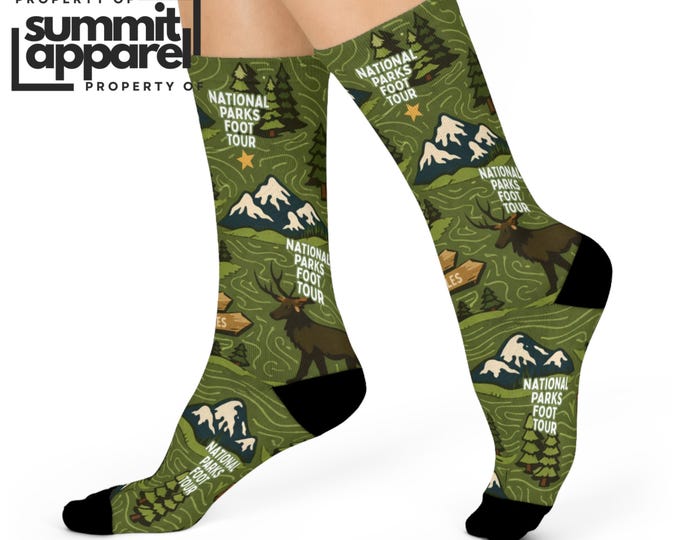 National Park socks, National park nature socks, gift for nature lover, hiker socks, gift for him, nature gift, park socks, park souvenir