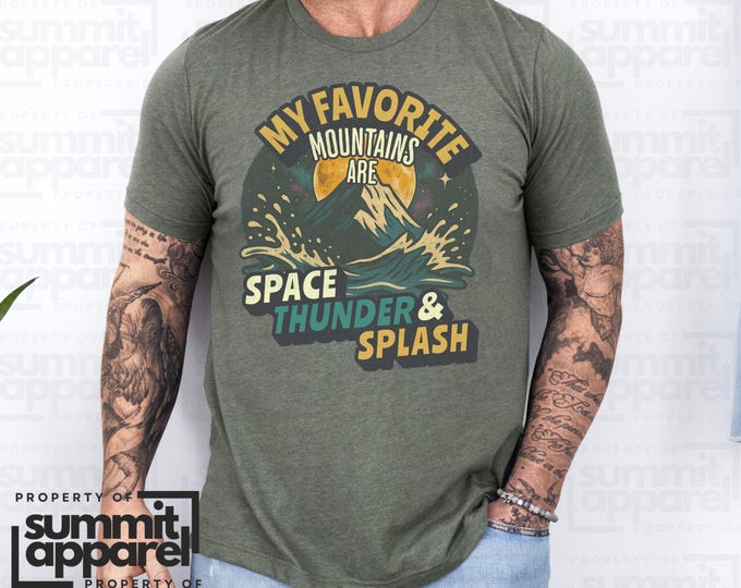 Space Mountain Unisex T-shirt, Theme Park Family Trip Shirt