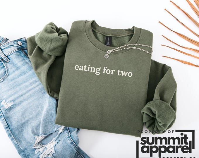 Eating for Two Pregnancy Sweatshirt - Gildan Unisex Crewneck