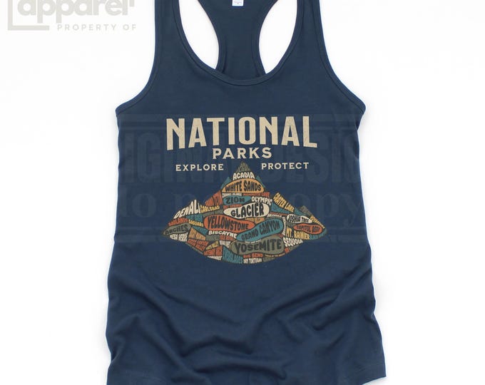 National Parks Tank Top, Women's Racerback, Hiking Camping Shirt