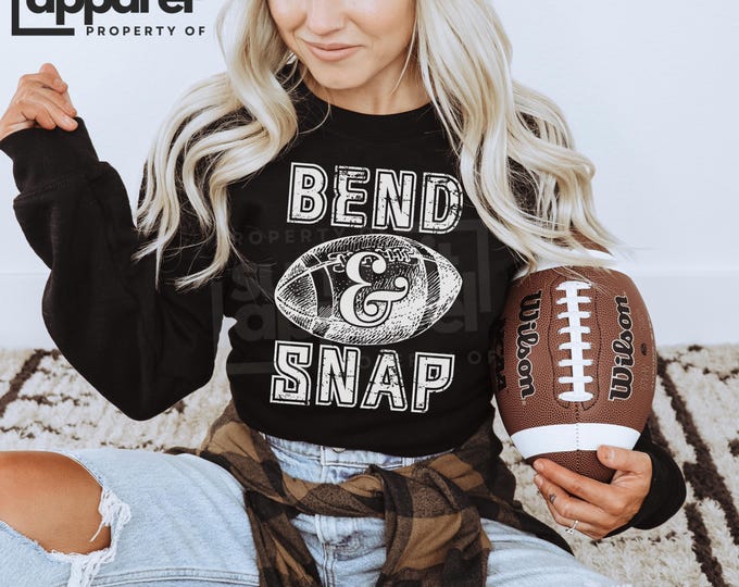 Bend and Snap Football Sweatshirt: Retro Graphic Gildan Crewneck