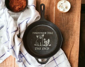 Custom Engraved Cast Iron Pan, Personalized Cast Iron Skillet, Custom Wedding Gift